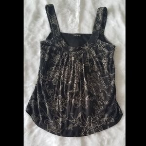 💙 Black Express sleaveless top floral print